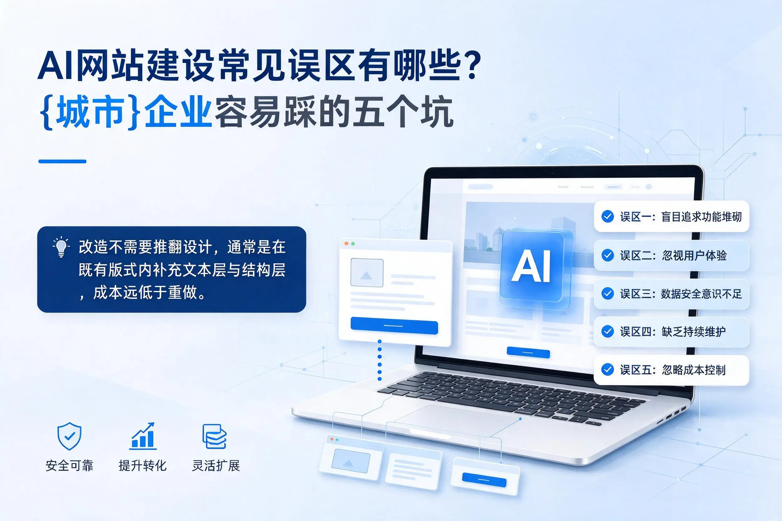 AI网站建设常见误区有哪些?新星企业容易踩的五个坑
